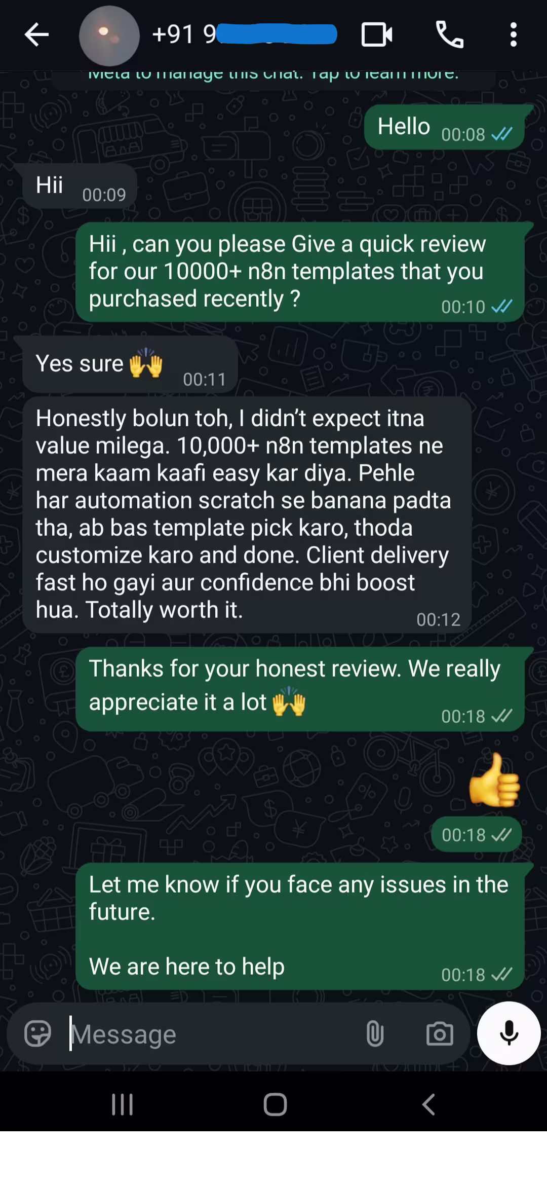 Customer review 1 of the 10,000 n8n automations library